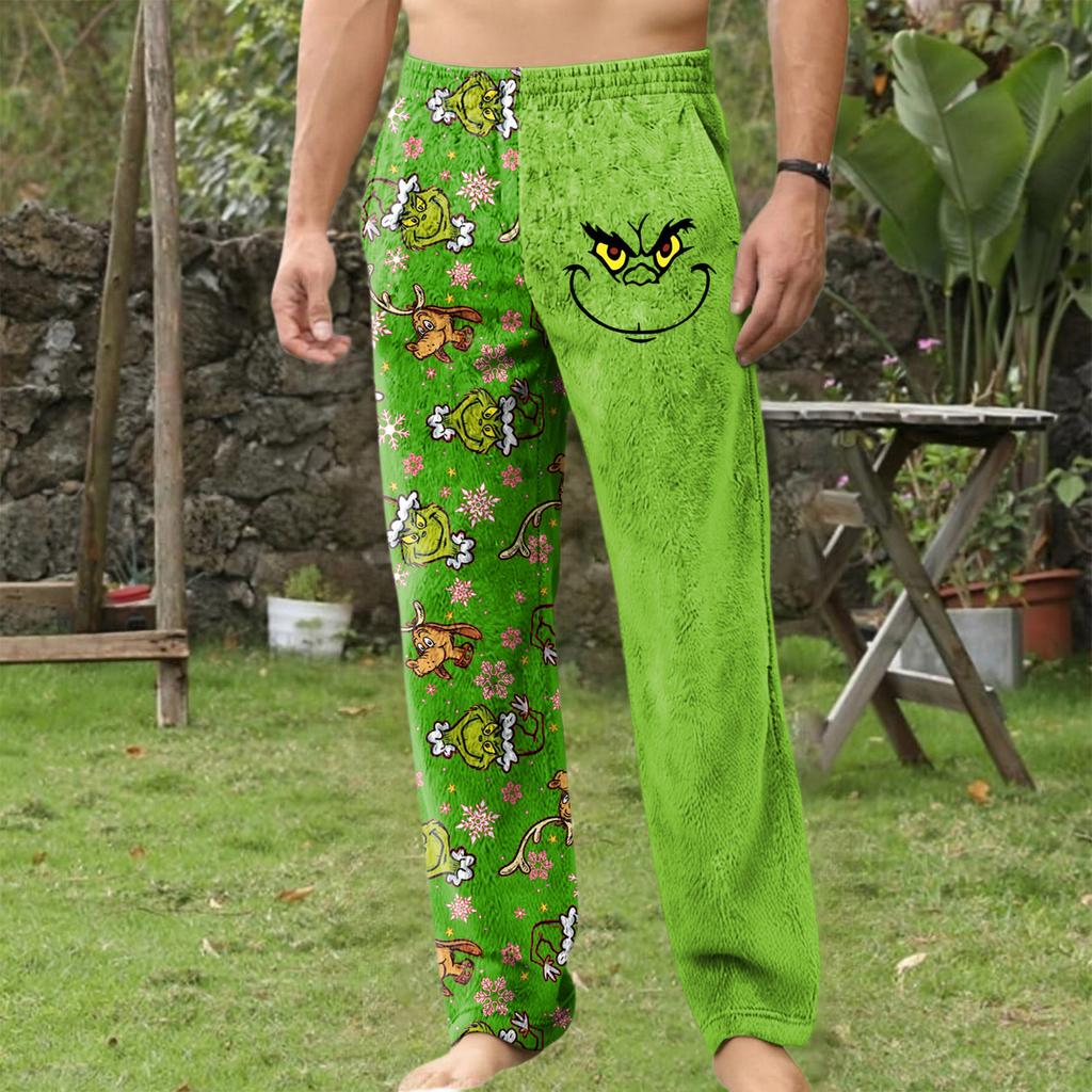 Men's Allover Printed Home Pants Sleeping Pajama Pants Long Pants Pajama Pants