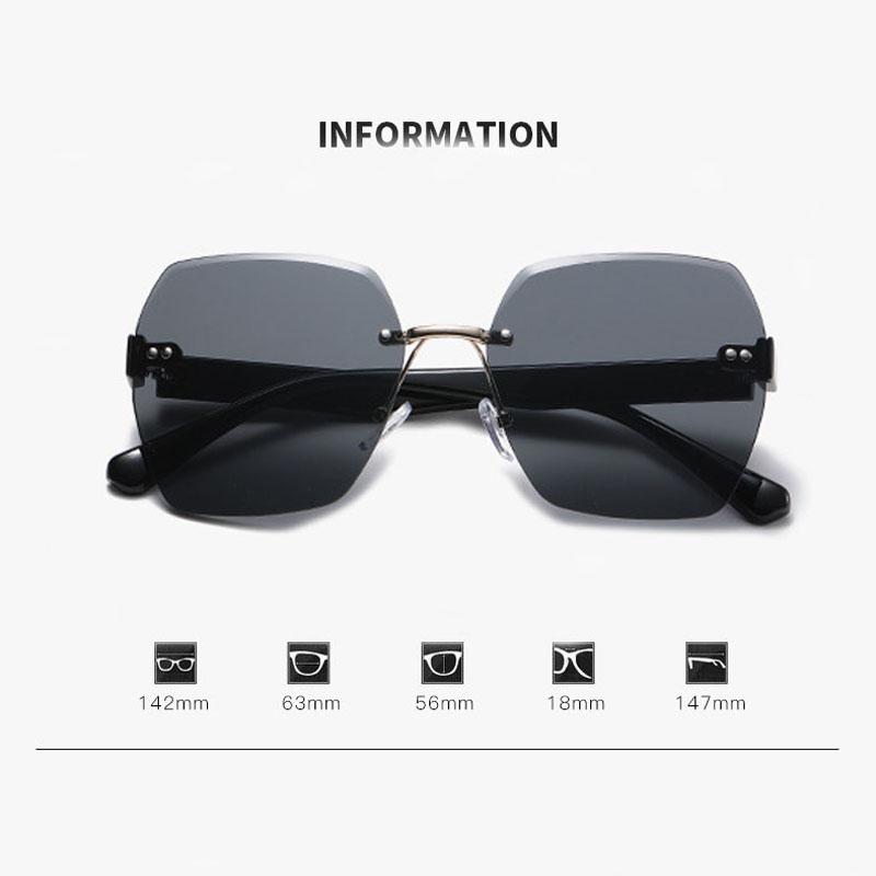 New Frameless Cut Edge Sunglasses Trendy Internet Famous Plain Face Sunshade Sunglasses Versatile Sunglasses