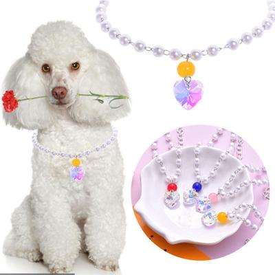 Pet Necklace Eye-catching Exquisite Elegant Pet Cat Dog Fake Pearl Collar Pet Supplies