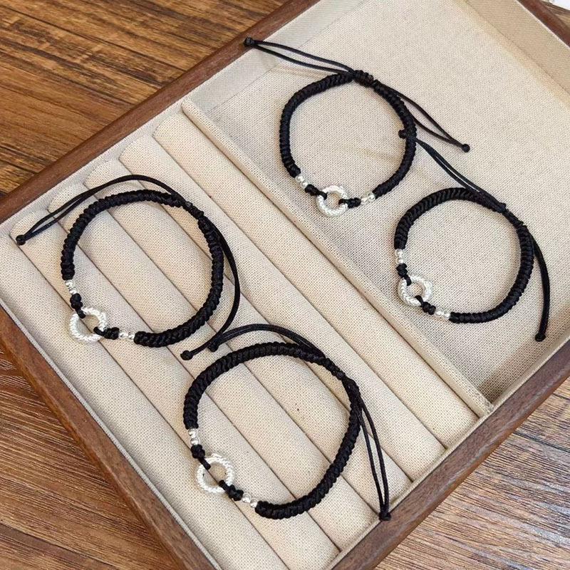 Zodiac Year Red String Bracelet: 999 Sterling Silver Chinese Style Hand Ornament with Ping An Kou