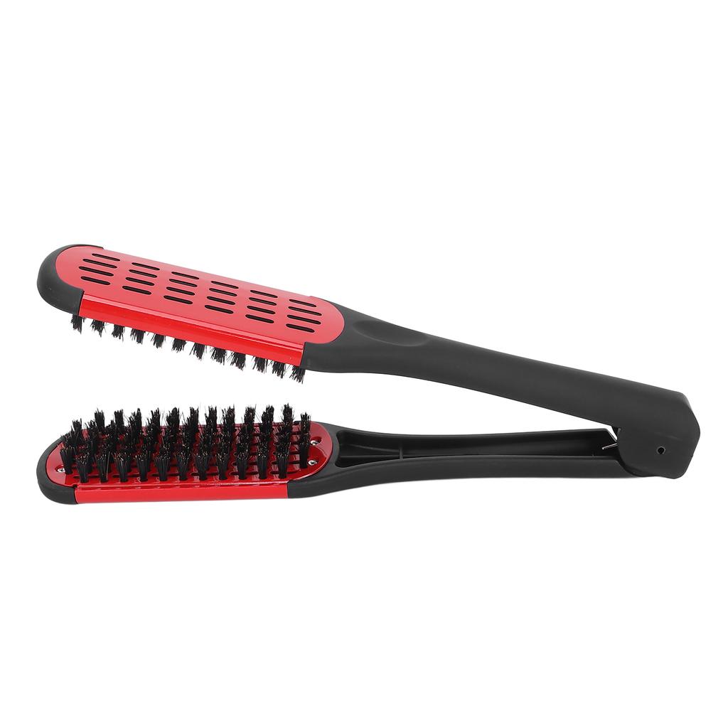 Bristle Double Sided Brush Clamp Multifunctional Hair Brush Straightener Styling Tool for Women Men
