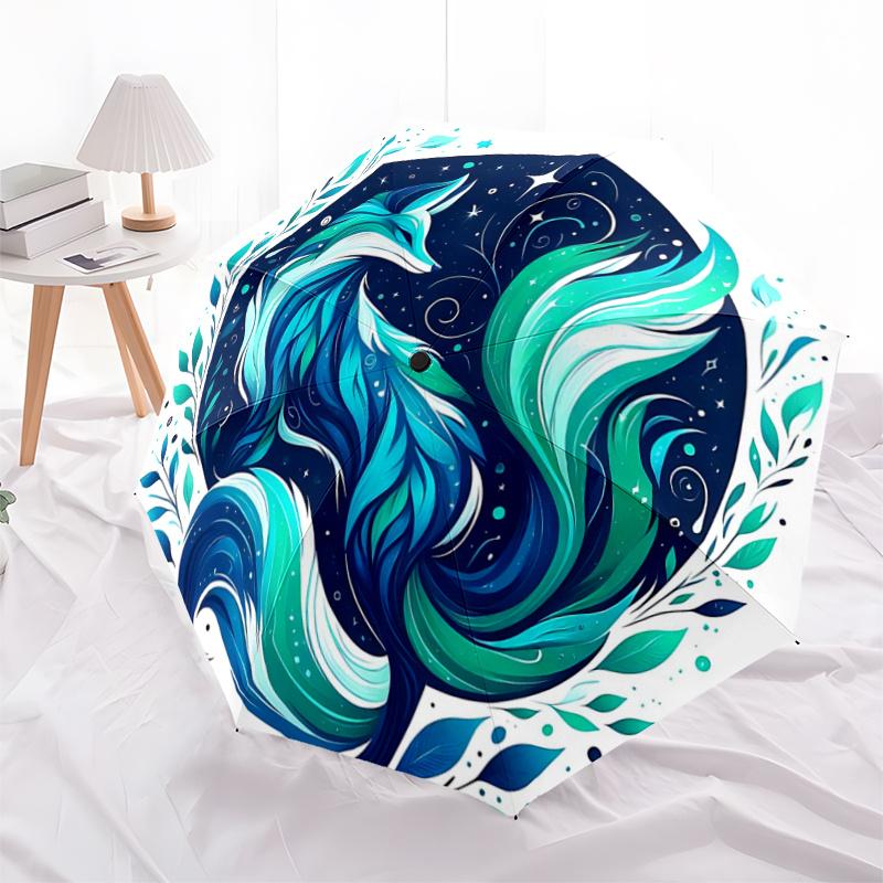 

1pc Automatic Opening Folding Cartoon Practical Umbrella - Portable 3-Fold Design with 8-Rib Iron Frame, Perfect Outdoor, for Fans, Travelers, Daily U