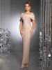 Elegant Pearl Beaded Rhinestone Off-Shoulder Bodycon Bandage Evening Dress