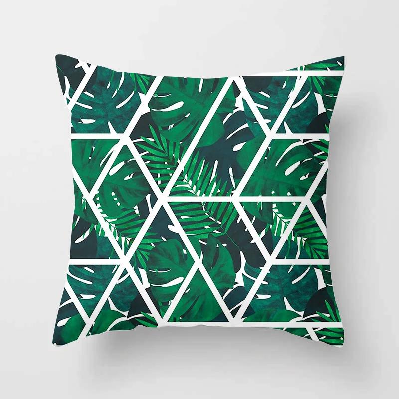 Tropischer Blatt-Kaktus-Monstera-Kissenbezug, 45 x 45 cm, Polyester, Kissen, Sofa, Heimdekoration, Dekoration, dekorativer Kissenbezug