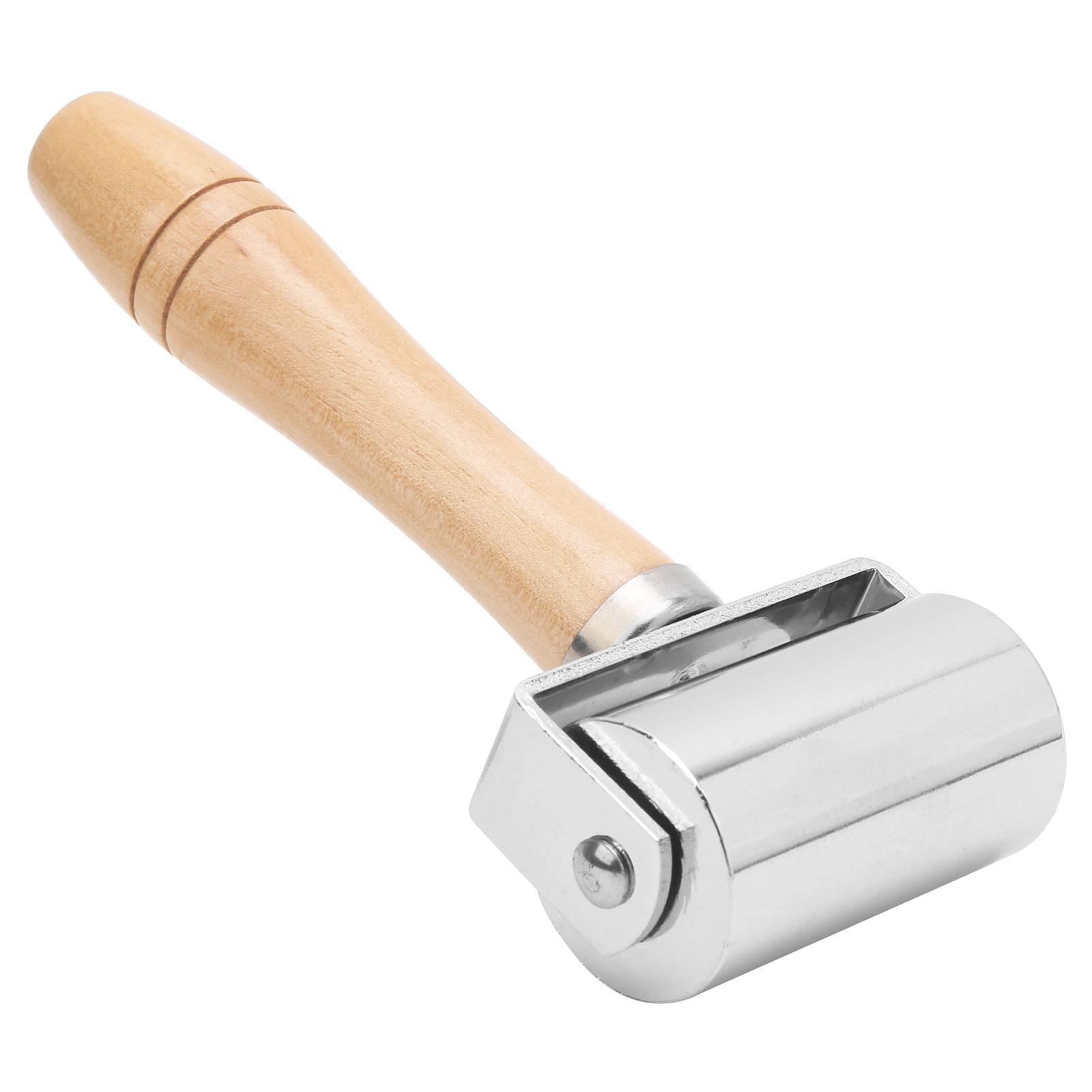 

Leather Press Edge Roller DIY Leather Craft Wooden Handle Edge Rolling Tool SilverM 60mm 2.36in