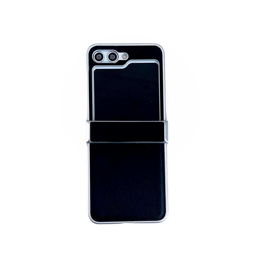 Samsung Z Flip 7 Metallic Morandi Leather Texture Protective Case