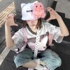 Adjustable Cat Ears Baseball Cap Kawaii Cute Peaked Cap Star Pattern Baseball Hat  Woman Girls