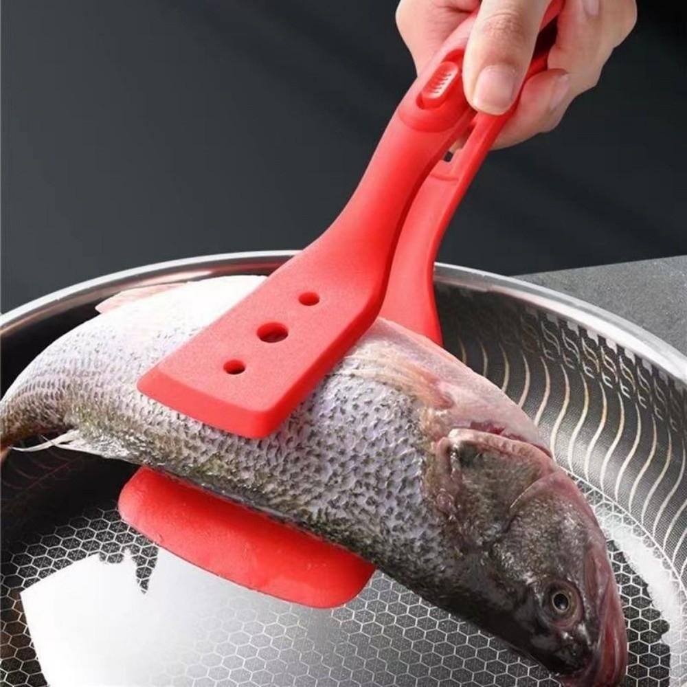 Silicone 2 In 1 Spatula Tongs Multipurpose Spatulas Bread Clip Fried Steak Clamp  BBQ Grilling