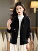Women's Short Wool Hooded Zip Cardigan Coat - Fall/Winter Fashion Sweater Top