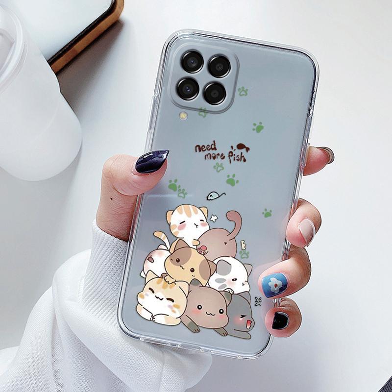 

Для Samsung Galaxy M33 M53 5G Милий Мультяшний Ведмедик Пара Чохол для Телефону Ударостійкий Силіконовий М який Чохол Для Samsung M 33 Funda Прозорий Samsung M53 5G