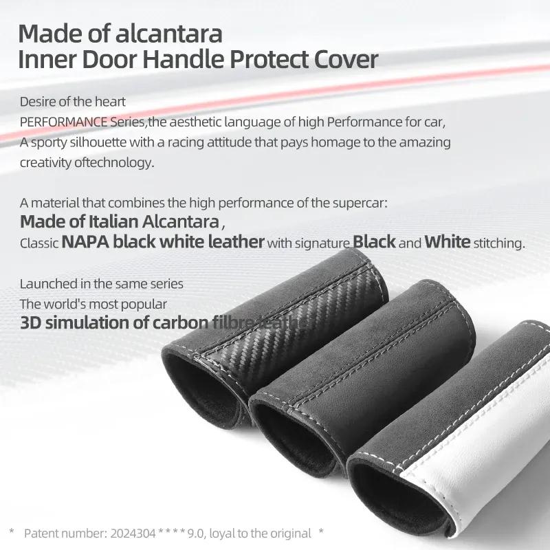 Made of Alcantara Betterhumz For Tesla Model 3 S Model Y Juniper 2025- Door Handles Armrest Pull Cover Car Interior Accessories