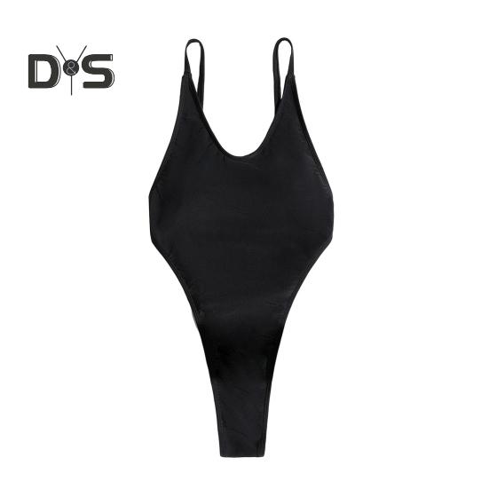 Dámské sexy monokiny plavky s výstřihem do V, bez rukávů, design bez zad, jednodílné bikiny střih zlepšující postavu