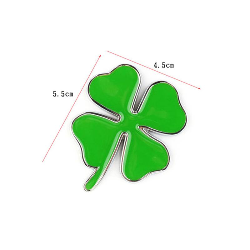 Emblema Metallico Universale Portafortuna per Auto Adesivo Indicatore Laterale Adesivo 3D Quadrifoglio per Auto Etichetta Laterale per Carrozzeria Copri Graffi Regalo
