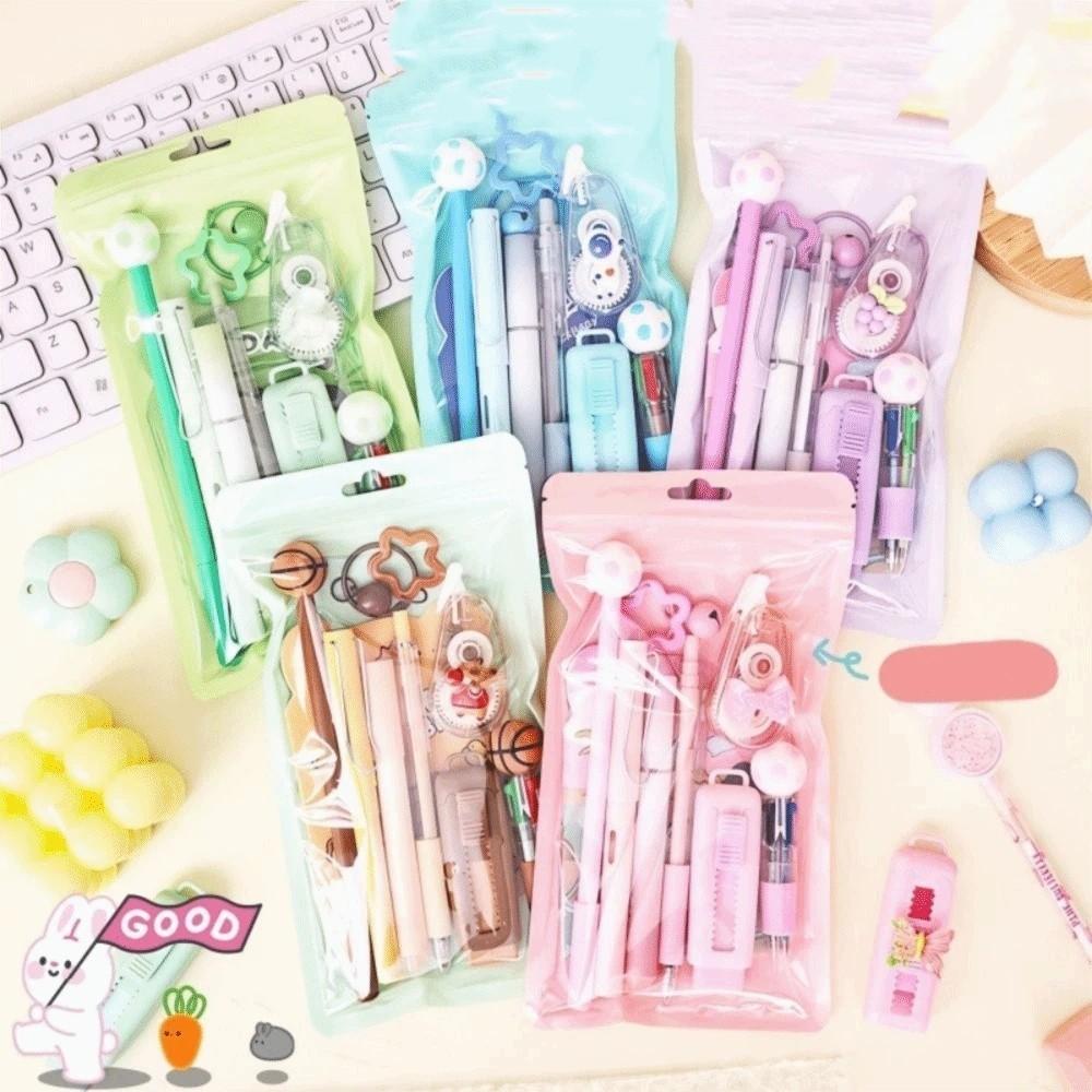 Set di cancelleria scolastica di grande capacità Scatola regalo per l'apprendimento a cartoni animati Organizzatore da scrivania