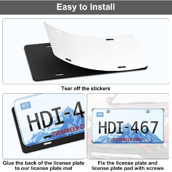 Demao License Plate Pad Anti Rrattle 2 Pack, License Plate Foam Padding Shockproof, Universal Fit For Car &SUV Noise Reduction & Vibration