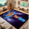 Floral Garden Theme Crystal Velvet Floor Rug Personalized Custom Name Text Warm Carpet Home Decoration