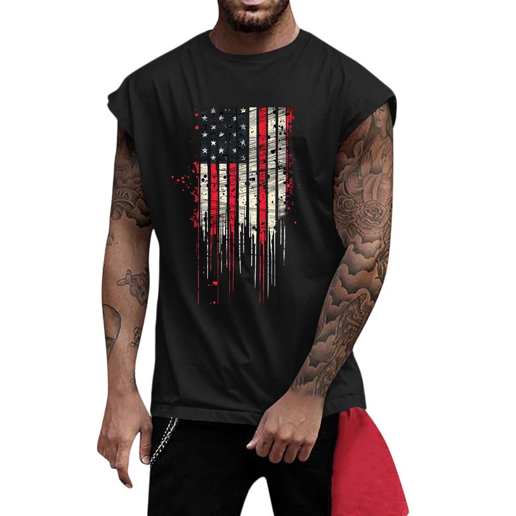 Men's Fitness Exercise Slimming Printed Waistcoat And Vest, Men's I-shaped Wide Shoulder And Back Center