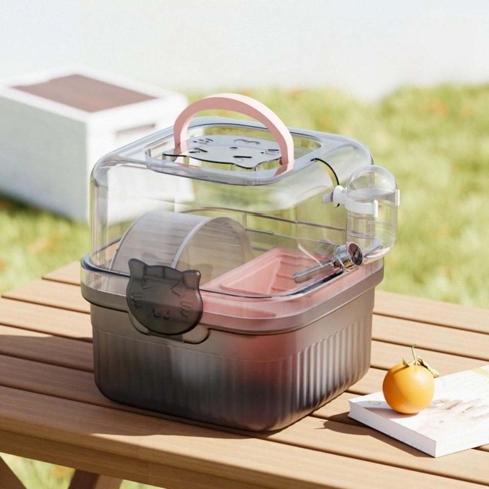 With Handle Hamster Travel Cage Breathable Hamster Habitat New Pet Carrying Box Travel Use