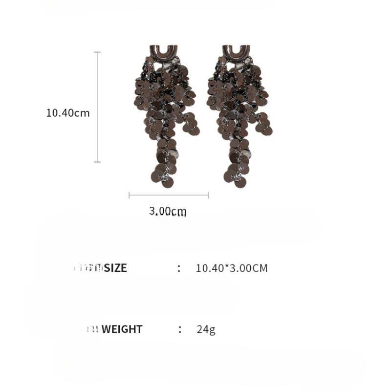 GemChic Women's Earrings Cool Ear Stud Needle U-Shaped Cluster Glitter Tassel Long Earrings Birthday Christmas Jewelry Gift