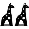 ARTIBETTER 2pcs Giraffe Shaped Nonskid Metal Cute Cartoon Design for Books Magazines Organizer for Home Office Classroom and Library Black