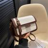 Bag women's autumn new trendy fashion contrasting color single shoulder underarm small square bag texture retro oblique span bag