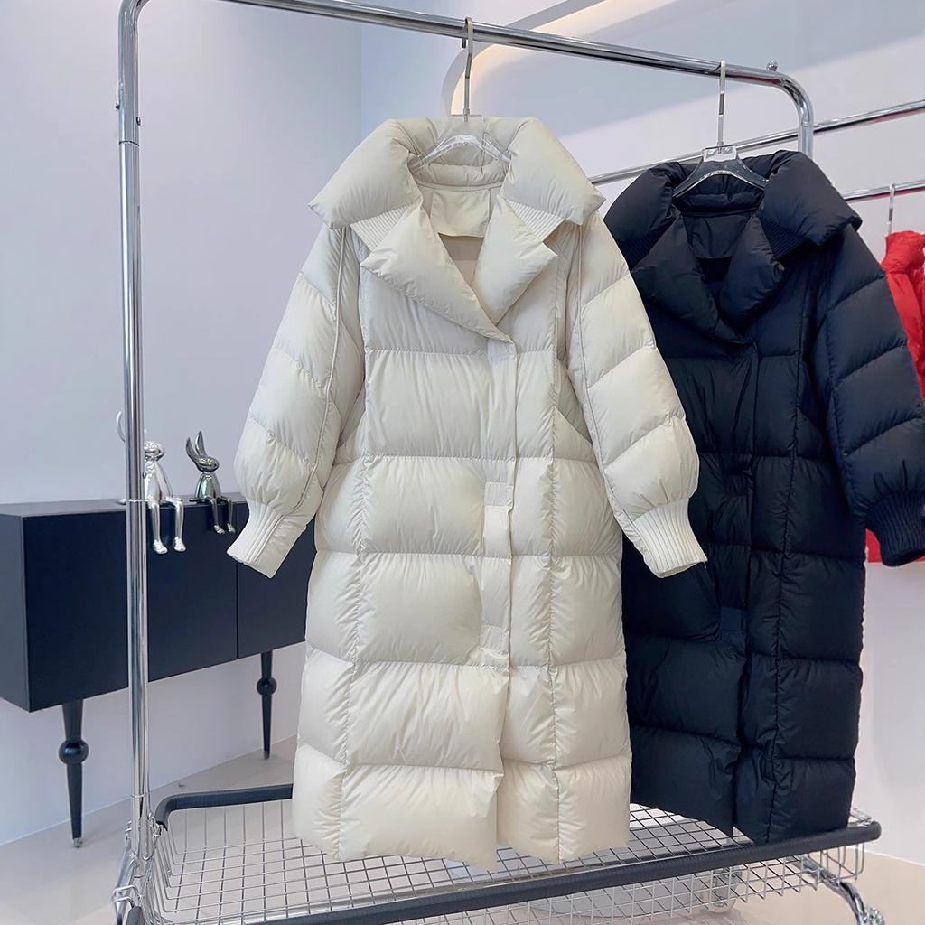 Winter Daunen Baumwolle Kleidung Damen knielang neu verdickt Puff locker Übergröße Mantel