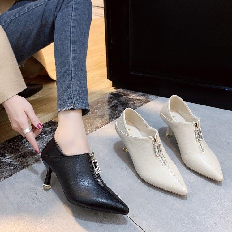High Heels New Autumn Pointed Single Shoes Stiletto Middle Heel Two Fashion Shoes