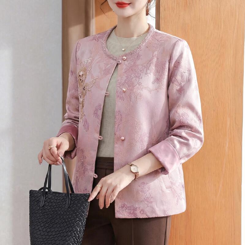 XUEXI New Chinese Style Spring Windbreaker for Middle-Aged Women 3XL