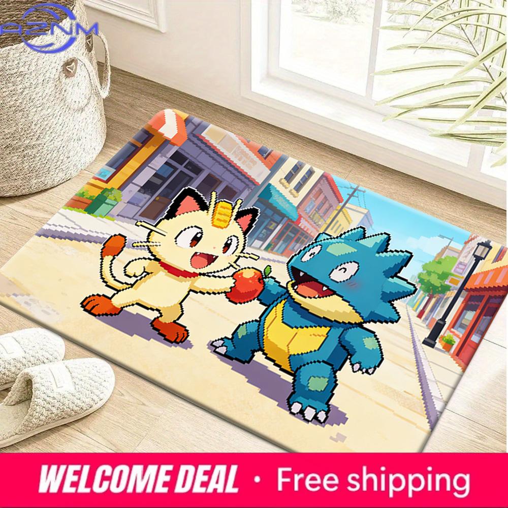 

Pokemon Meowth and Munchlax Pixel Town Print Non-slip Doormat, Soft Absorbent Floor Rug for Home Decor 40cm x 60cm