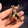 Mini European Brass Cat Sith Statue Cat Demon Swordsman Mouse Wizard Metal Sculpture Office Home Decoration Desktop Ornament