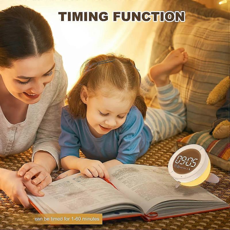Kids Digital Alarm Clock, Cute Bedside Lamp Alarm Clock With Night Light Timer Countdown Function Usb Charging Snooze Alarm Clock For Girls Boys Birth