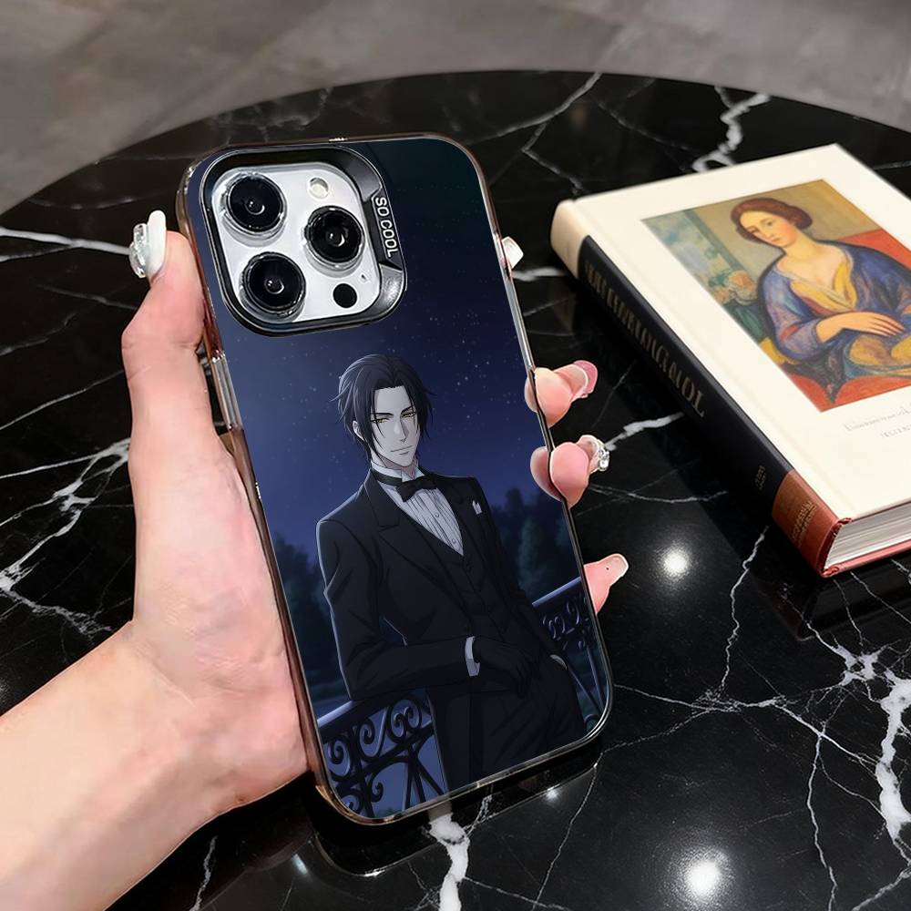 

B-Black S-Sebastian M-Michaelis B-Butler Phone Case For iPhone 17,16,15,14,13,12,11 Plus,Colorful Silver Phone case Funda Cover iPhone13PRO