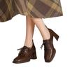 British Style Small Leather Shoes Are Not Tired of Feet Single Shoes Women's 2025 Spring New Women's Shoes Lace-up Loafers Thick Heels High Heels