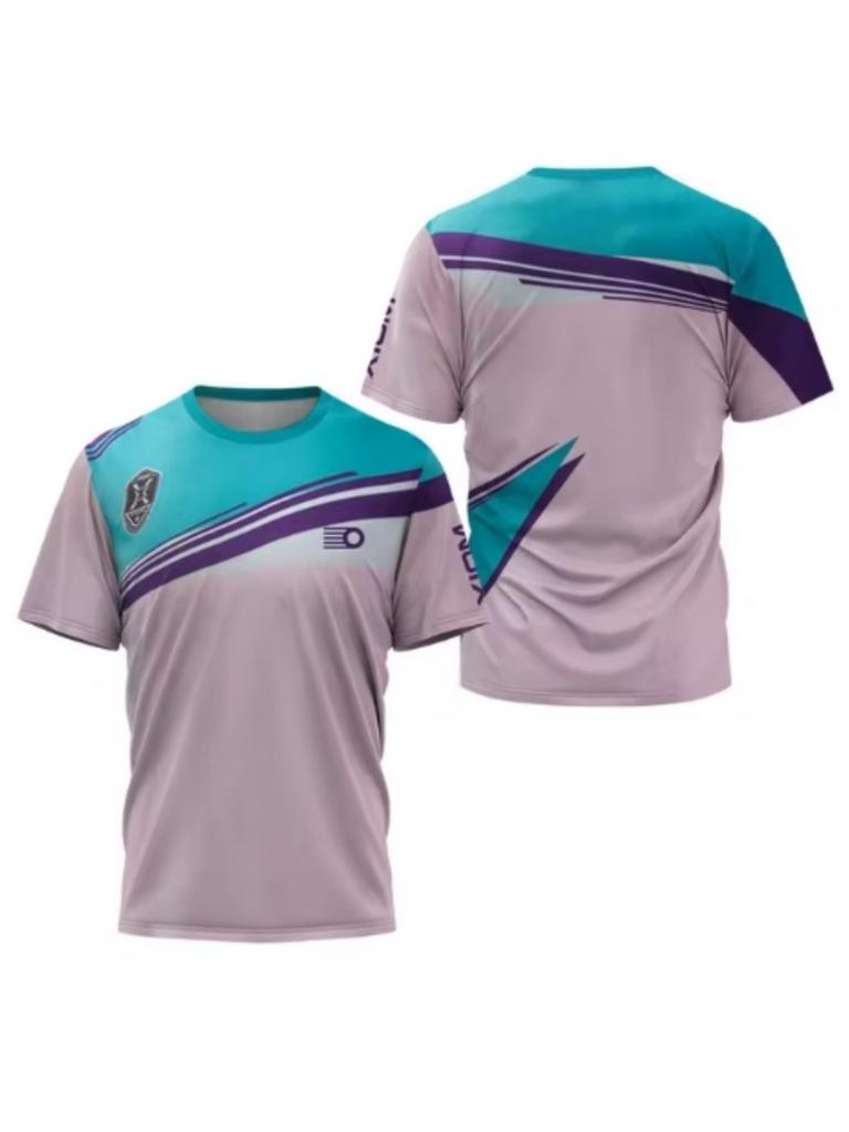 Summer 3D Printing Neon City High Performance Men's Table Tennis T-shirt Summer Badminton T-shirt Men Top Table Tennis Club Quick Dry Short Sleeve