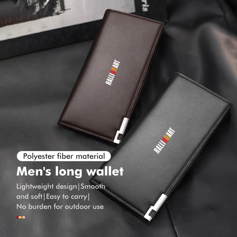 For Mitsubishi Men Wallets Business Long Zipper Large Capacity Multi-function Wallet Outlander Pajero Sport Lancer EX ASX L200