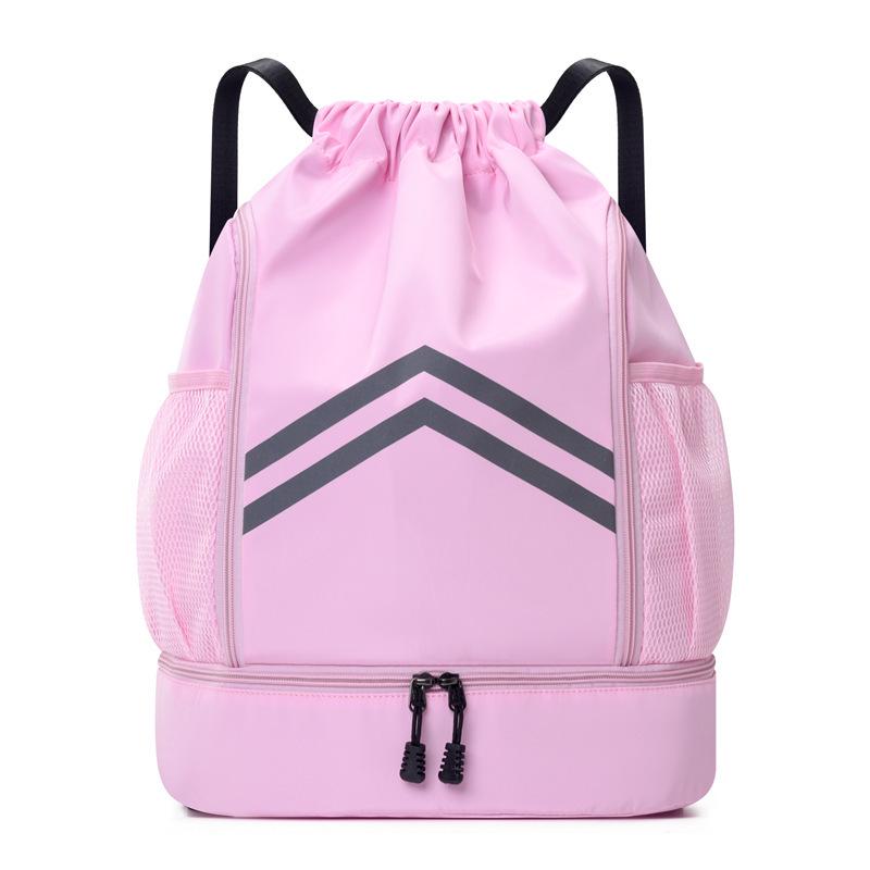 

Женский водостойкий спортивный рюкзак - для улицы, фитнеса, баскетбола, плавания, путешествий, мешок со шнурком One Size розовый