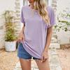 2024 Summer Women's Eyelet Hollow-Out Round Neck Short Sleeve Casual T-shirt