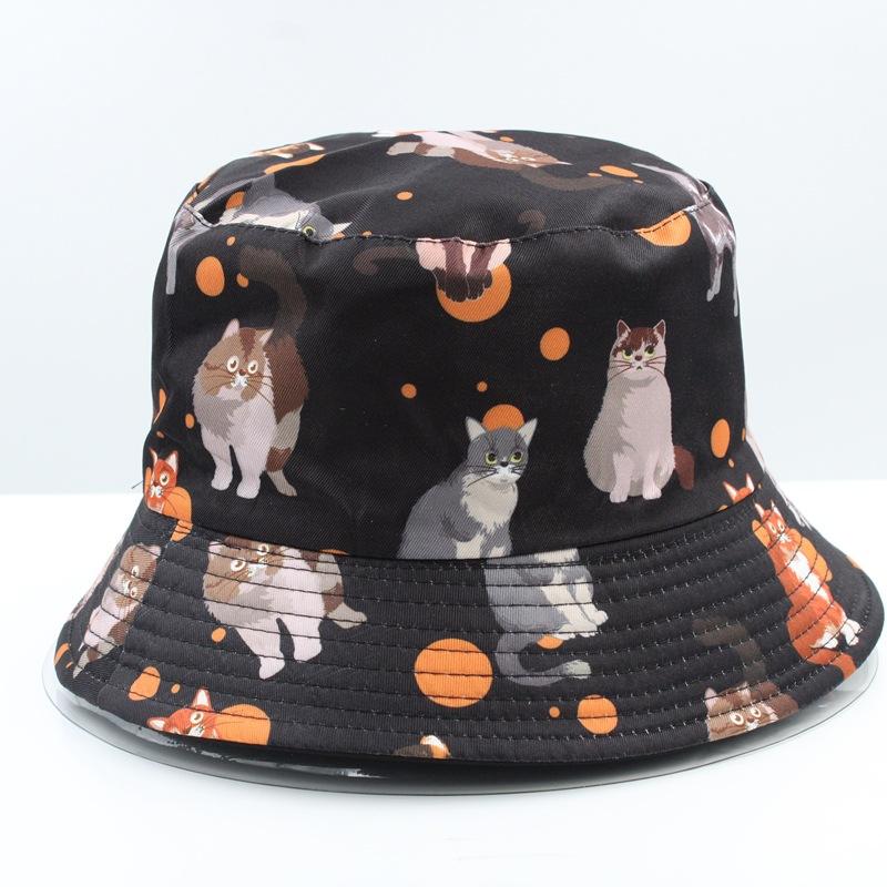 Sommer Sonnenhut Beidseitig tragbar Tierdruck Fischerhut für Männer Frauen Baumwolle Bob Panama Mädchen Strand Reise Outdoor Fischerhut
