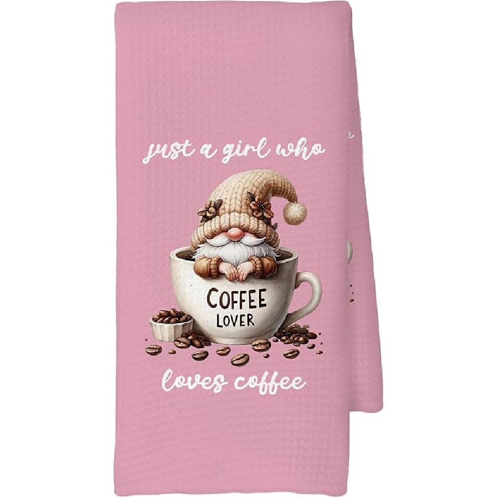 Coffee Kitchen Towels, Coffee-themed Gifts for Women Men Girls, Bar Decor Accessories, 16x24 Inch