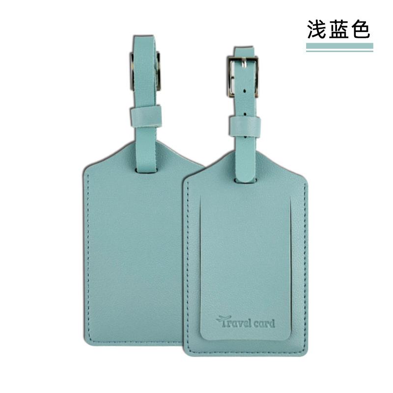 Square Buckle Leather Luggage Tag Anti-Loss Card Pu Leather Luggage Pass Boarding Pass