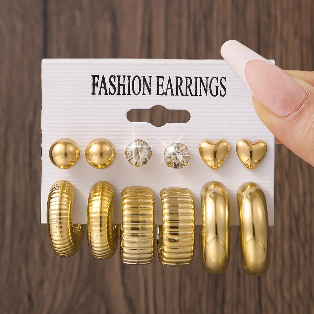 Hot-selling premium earrings, love water drop women's earrings set, multiple pairs of CCB twist earrings.