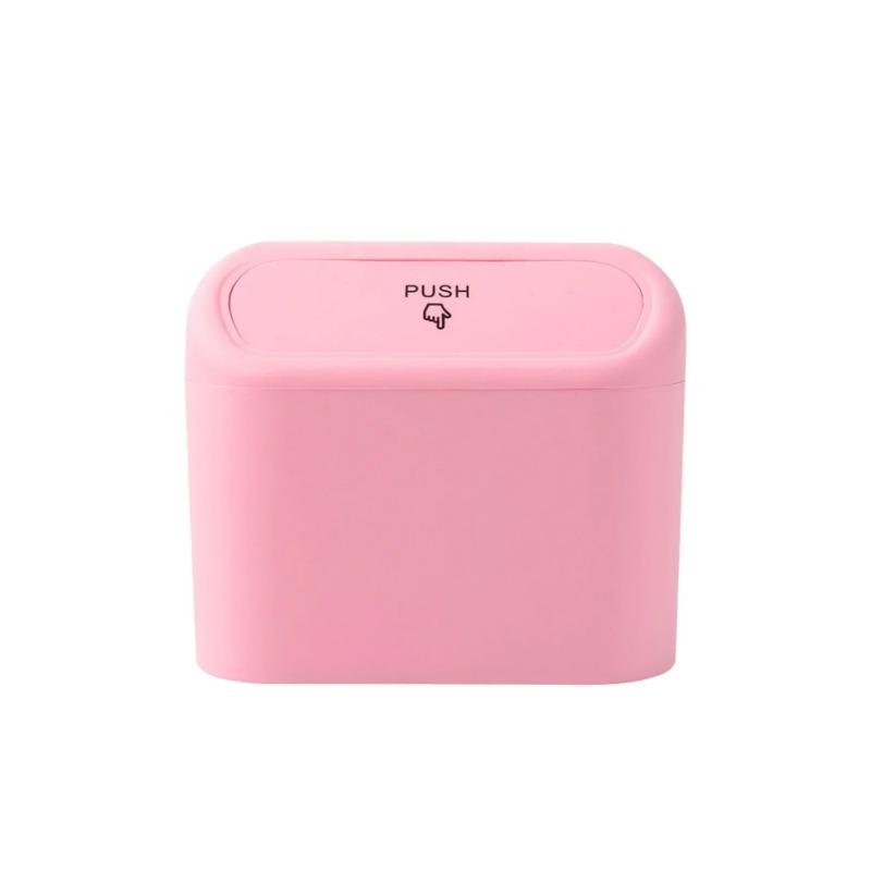 Car Mounted Garbage Bin with Lid Hanging Storage Bin Mini Press Type Side Door Garbage Storage Bin