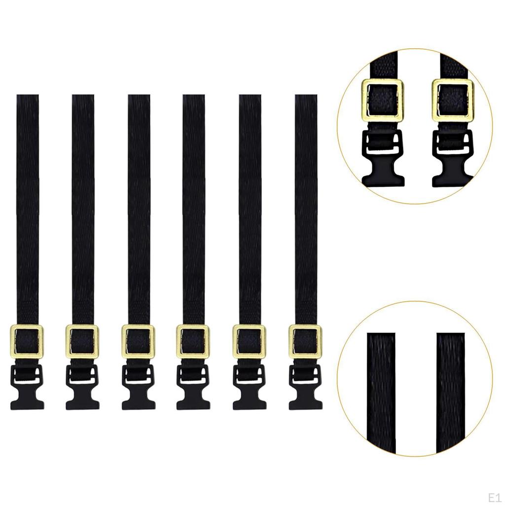 6 Pieces Luggage Rope Roof Rack Tie Down Strap Black 1:10 Scale Replace Part Sturdy for RC Hobby Car
