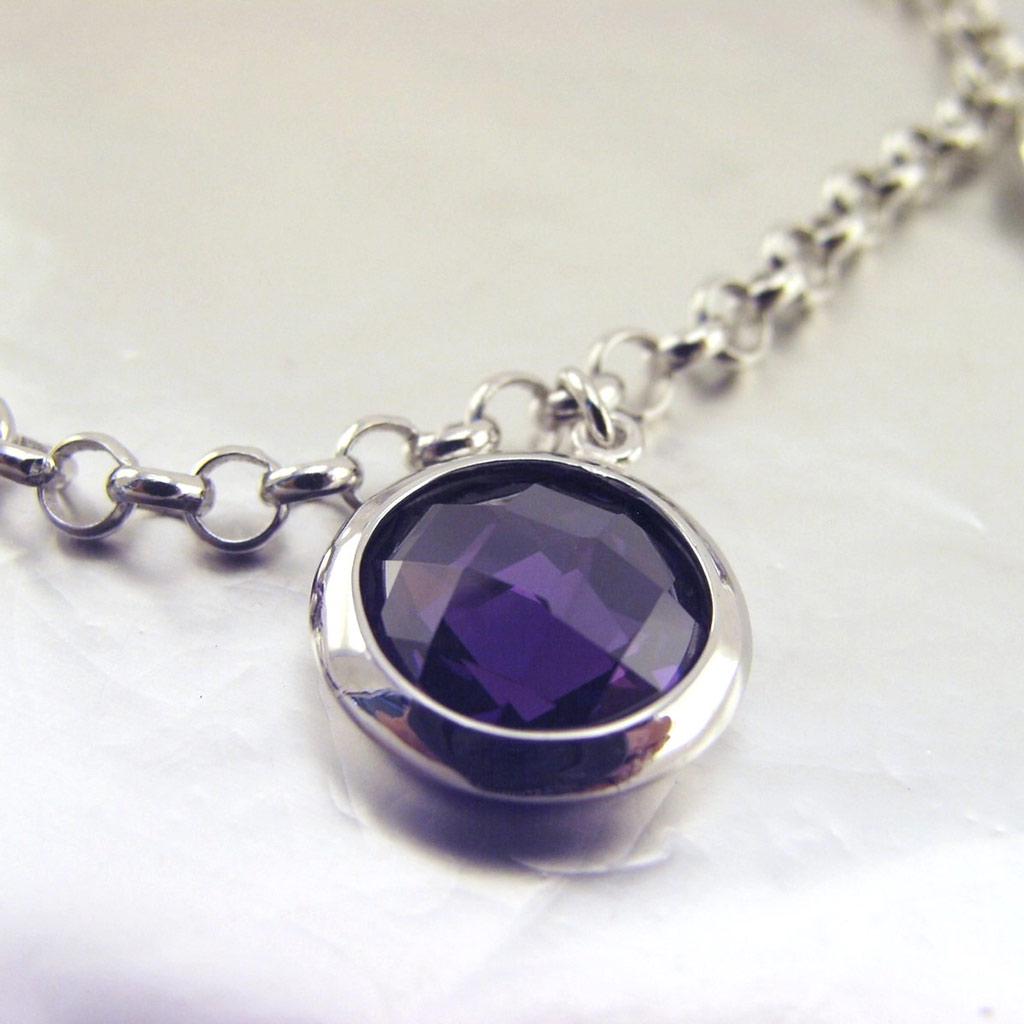 Les Trésors De Lily [E9182] - Silver Bracelet 'Linda' Lavender Silver (rhodium-plated) - 15 Mm