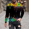 Mens 3D Graphic Print Crew Neck Long Sleeve T-Shirt Casual Streetwear Teens Adults