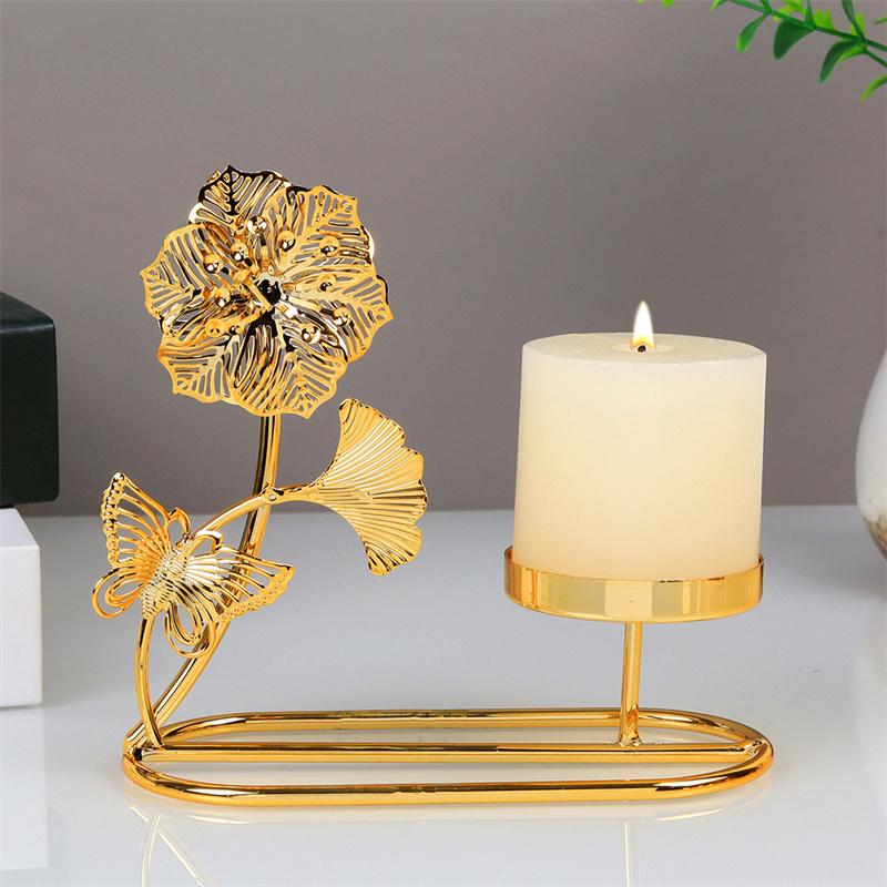 

1 шт. романтическая свеча в виде листьев гинкго в скандинавском стиле, украшение для обеденного стола, подсвечник, украшения для дома, гальваническое покрытие