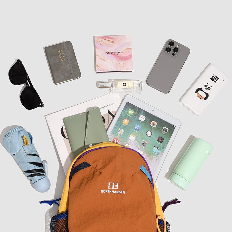 Rucsac Compact Outdoor Color Block pentru Studenți - Alb