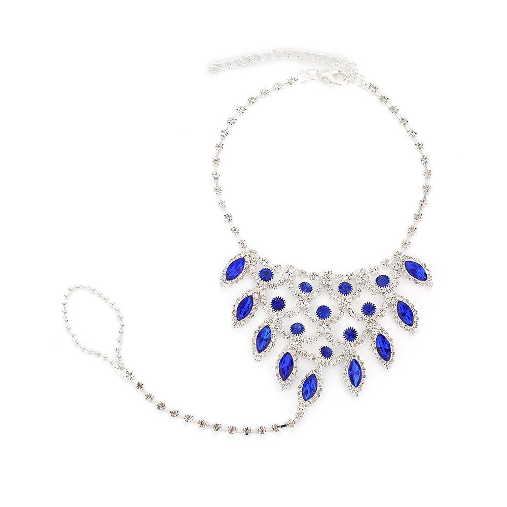 Rhinestone Bridal Hand & Foot Chain - Dual-Use Beach Jewelry