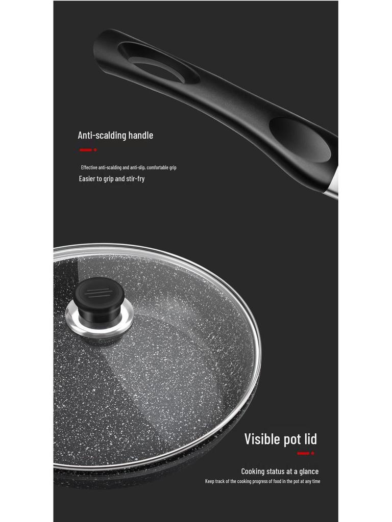 Maifan Stein Antihaft-Bratpfanne – Flacher Boden für Pfannkuchen, Steak und mehr. Neues Modell mit leichtem Design und Rauchreduzierung.
