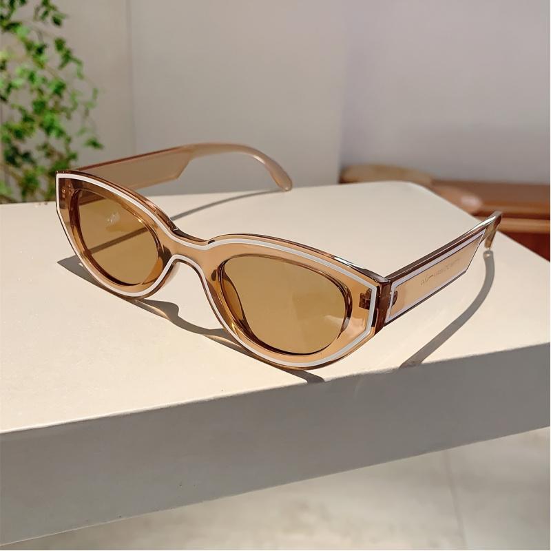 Retro Women'S Cat-Eye Fashion Sunglasses with Trendy Line Decorations, Stylish Men'S Decorative Eyewear for Outdoor